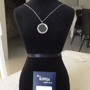 Effy Silver color Minimalist Necklace with Circular Locket Pendant